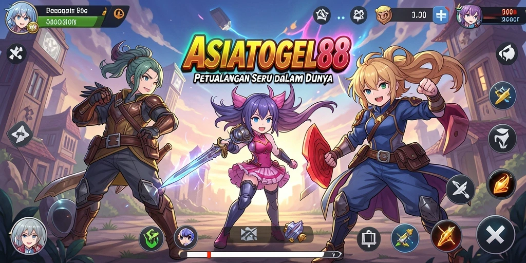 Tampilan gameplay seru dengan karakter anime yang dinamis.