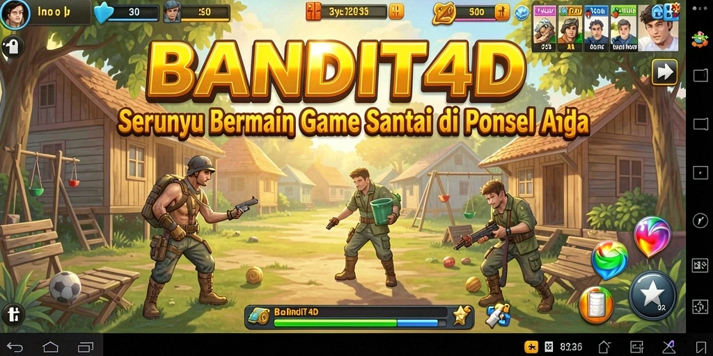 Screenshot utama BANDIT4D menunjukkan gameplay seru dan penuh aksi.