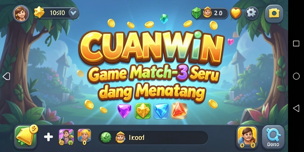Gameplay seru dengan tantangan mencocokkan objek Match-3.