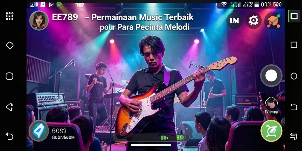 Screenshot gameplay EE789 dengan berbagai alat musik yang interaktif.