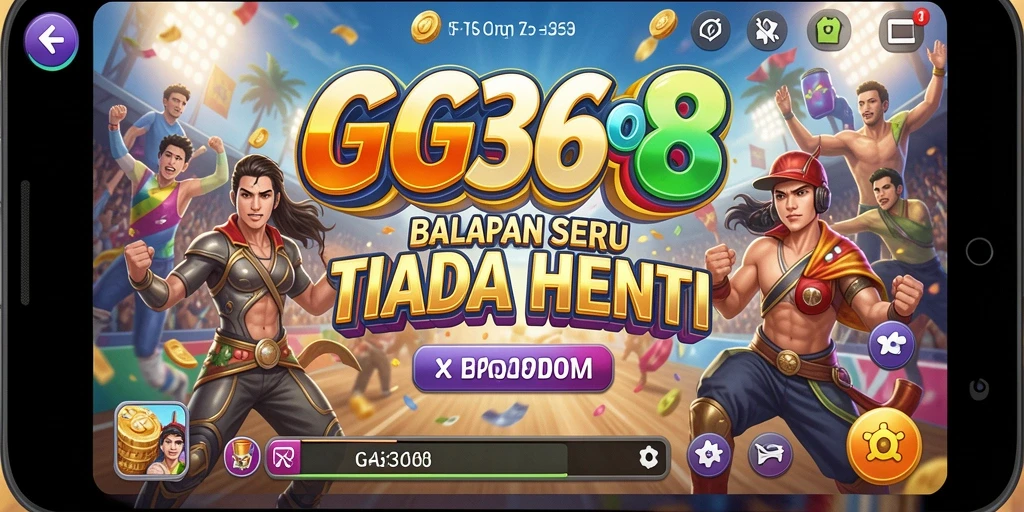 Gameplay GG368 yang mendebarkan di lintasan balap.