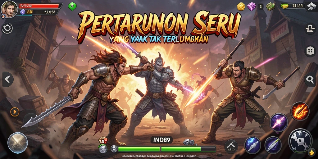 Tampilan aksi seru dalam gameplay Fighting IND89.