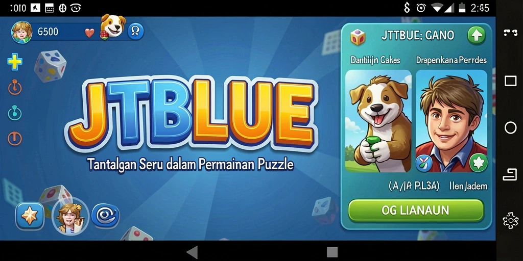 Tampilan gameplay JTBLUE dengan berbagai teka-teki yang menantang.
