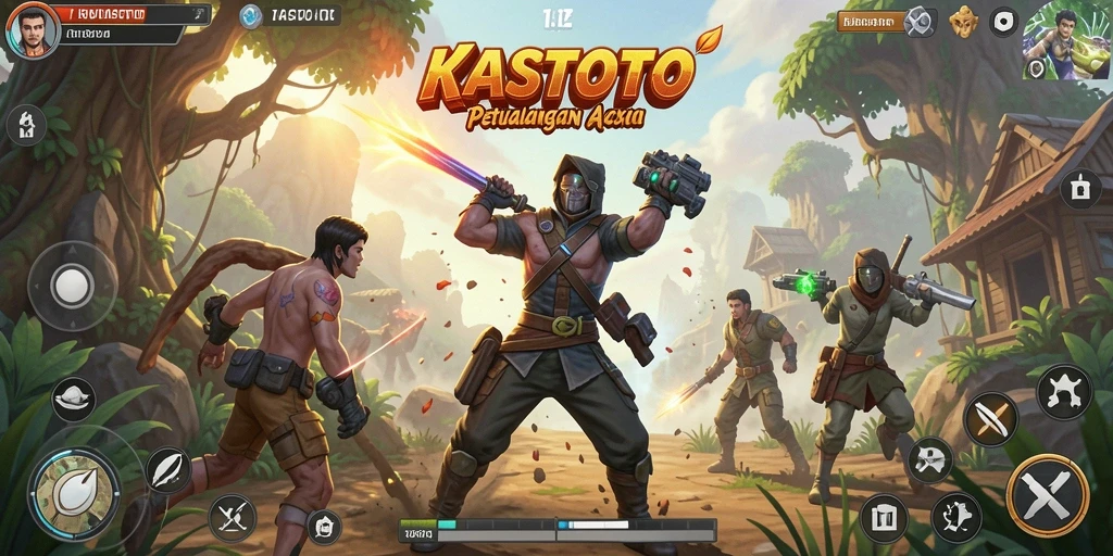 Screenshot gameplay KASTOTO yang menunjukkan aksi seru dan mendebarkan.
