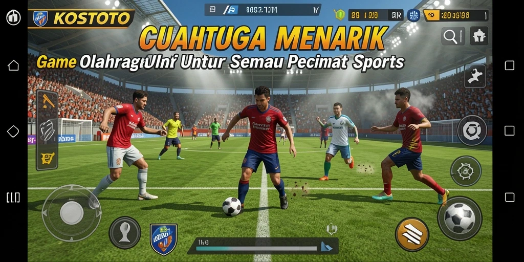Tampilan gameplay KOSTOTO yang menegangkan dalam aksi olahraga.