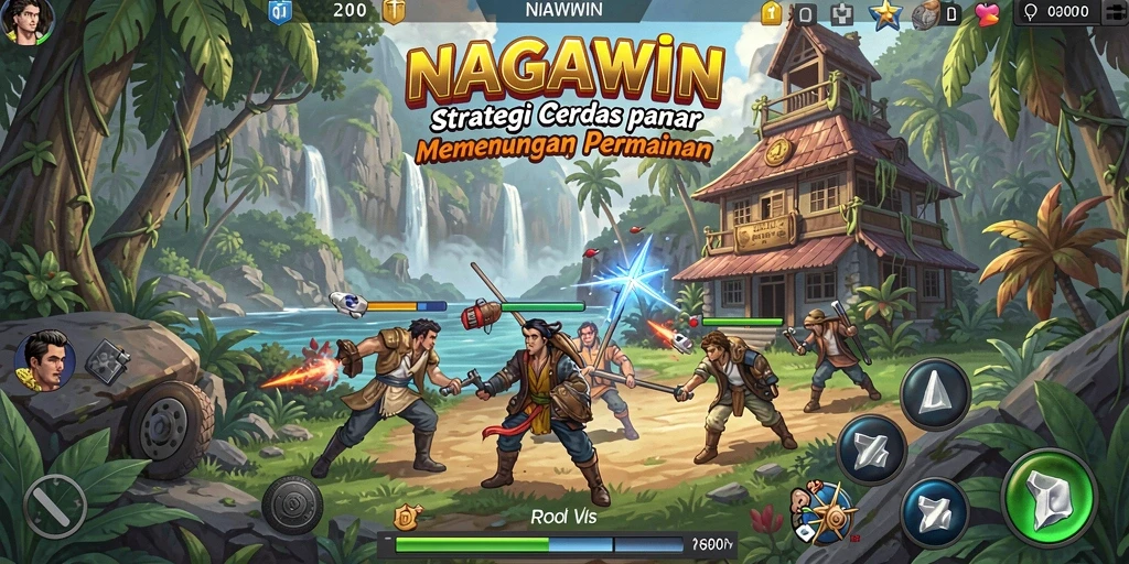 Screenshot NAGAWIN menampilkan aksi strategi yang mendebarkan.