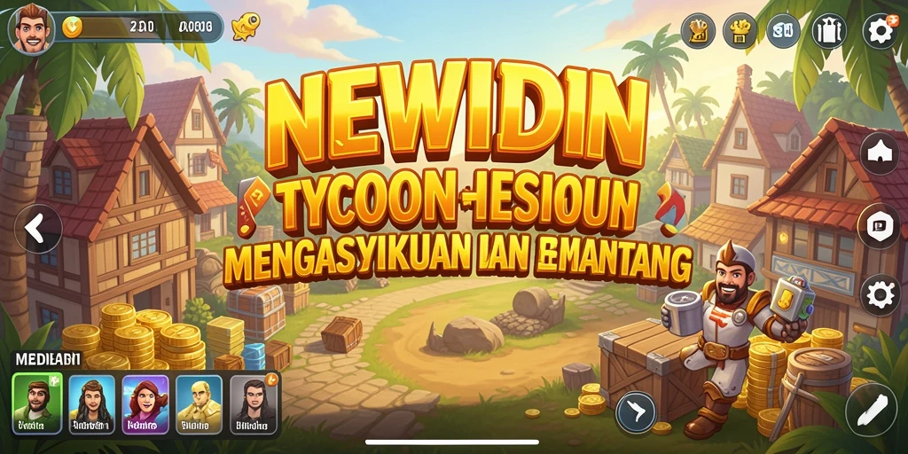 Tampilan gameplay yang menarik dari NEWIDN dalam mengelola bisnis Tycoon.