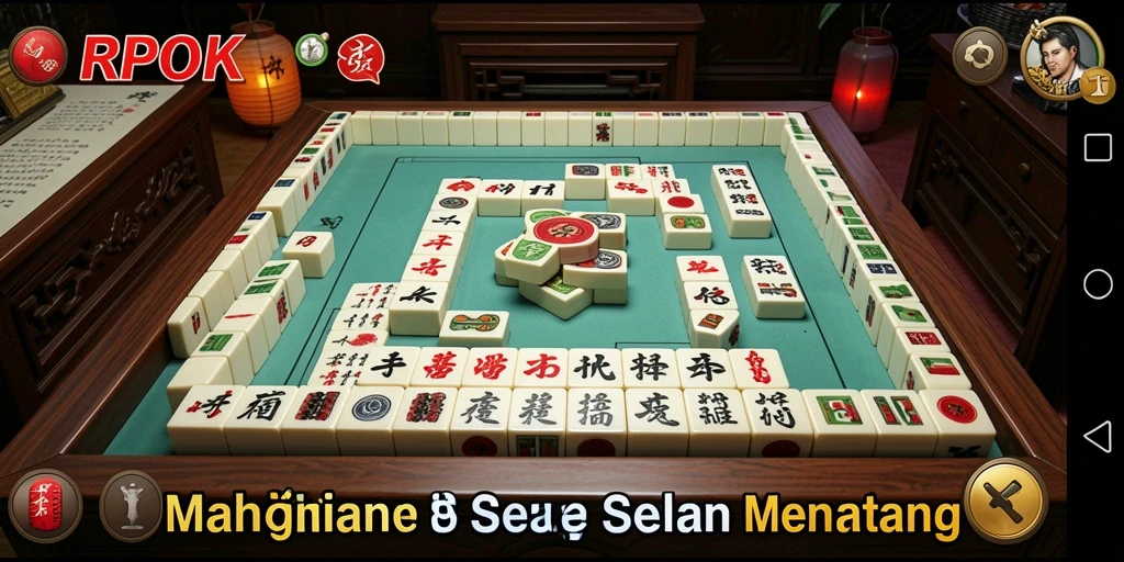Gameplay seru dari RPOK, menampilkan tantangan Mahjong yang menarik.