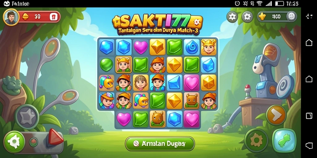 Screenshot gameplay SAKTI77 menampilkan aksi mencocokkan yang seru.