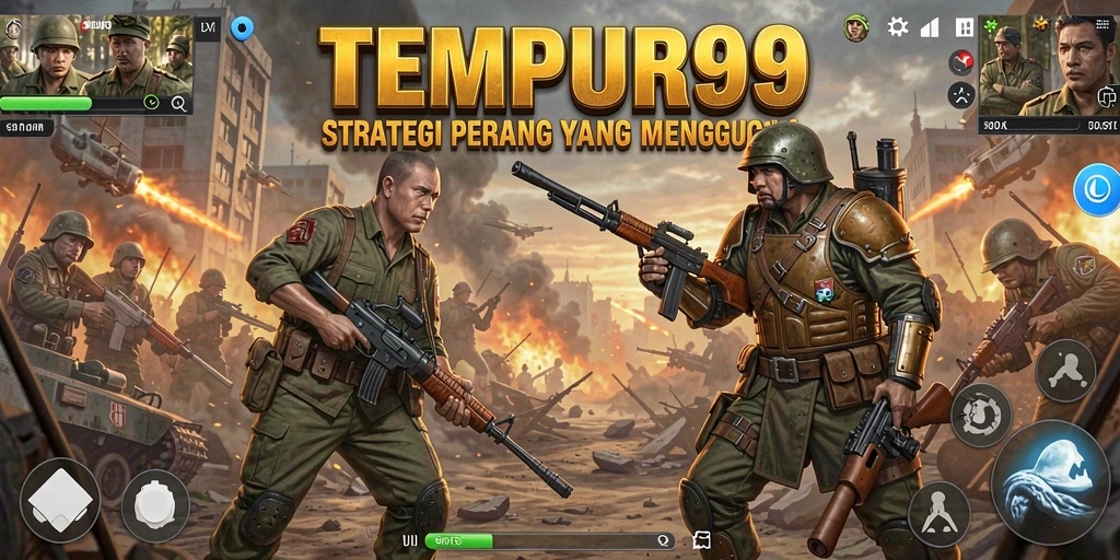 Screenshot menunjukkan aksi seru pertempuran dalam TEMPUR99 dengan strategi yang mendebarkan.