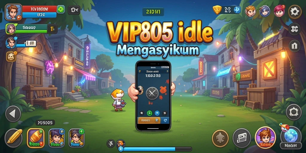 Tangkapan layar utama VIP805 menampilkan gameplay Idle yang seru.